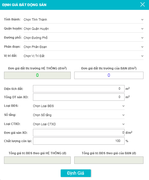 định giá bất động sản